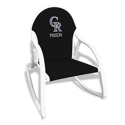 Black Colorado Rockies Children's Personalized Rocking Chair