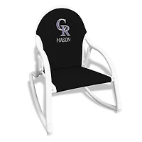 Black Colorado Rockies Children's Personalized Rocking Chair