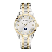 Bulova Silver/Gold Michigan Wolverines Classic Two-Tone Round Watch