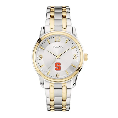 Bulova Silver/Gold Syracuse Orange Classic Two-Tone Round Watch