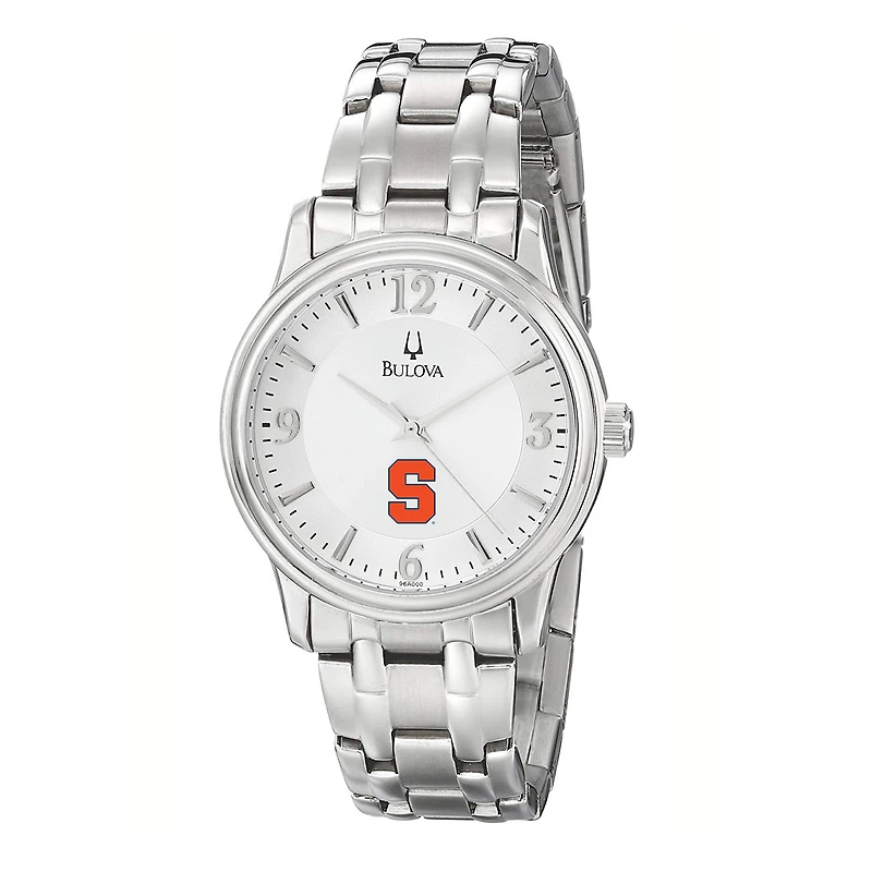 Men's Bulova Silver Syracuse Orange Stainless Steel Quartz Watch
