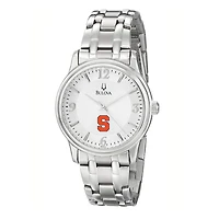 Men's Bulova Silver Syracuse Orange Stainless Steel Quartz Watch