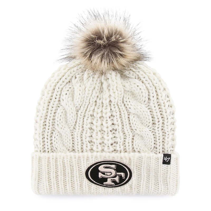 Women's '47 White San Francisco 49ers Meeko Cuffed Knit Hat With Pom