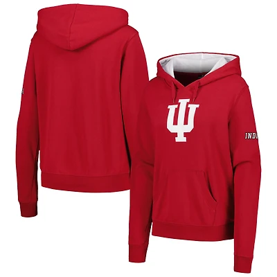 Women's Crimson Indiana Hoosiers Team Big Logo Pullover Hoodie
