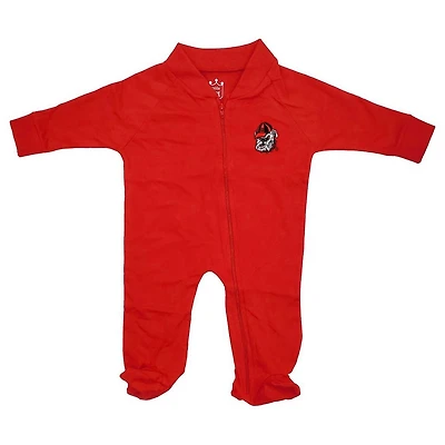 Newborn & Infant Red Georgia Bulldogs Little Snap Raglan Sleeper