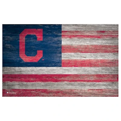 Cleveland Indians 11'' x 19'' Distressed Flag Sign
