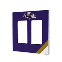 Baltimore Ravens Diagonal Stripe Double Rocker Light Switch Plate