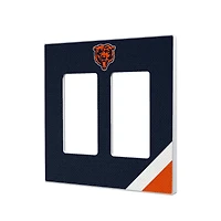 Chicago Bears Diagonal Stripe Double Rocker Light Switch Plate
