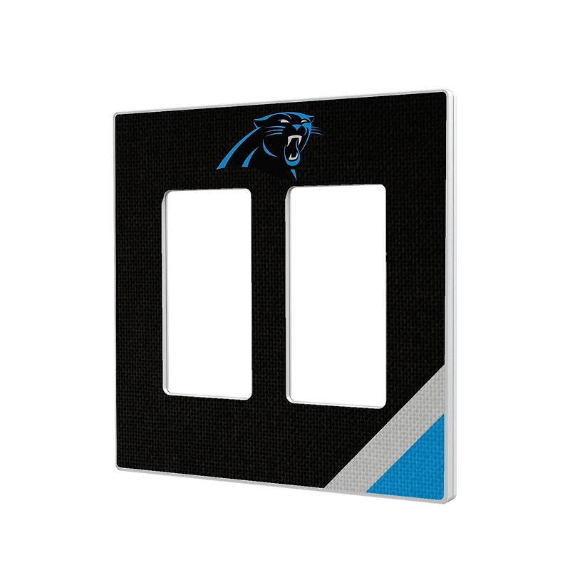 Carolina Panthers Diagonal Stripe Double Rocker Light Switch Plate