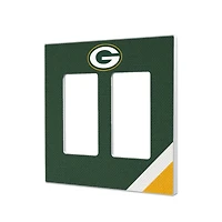 Green Bay Packers Diagonal Stripe Double Rocker Light Switch Plate