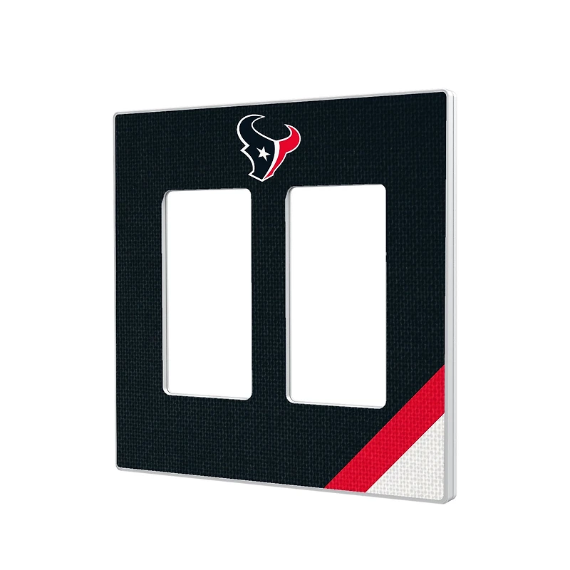 Houston Texans Diagonal Stripe Double Rocker Light Switch Plate