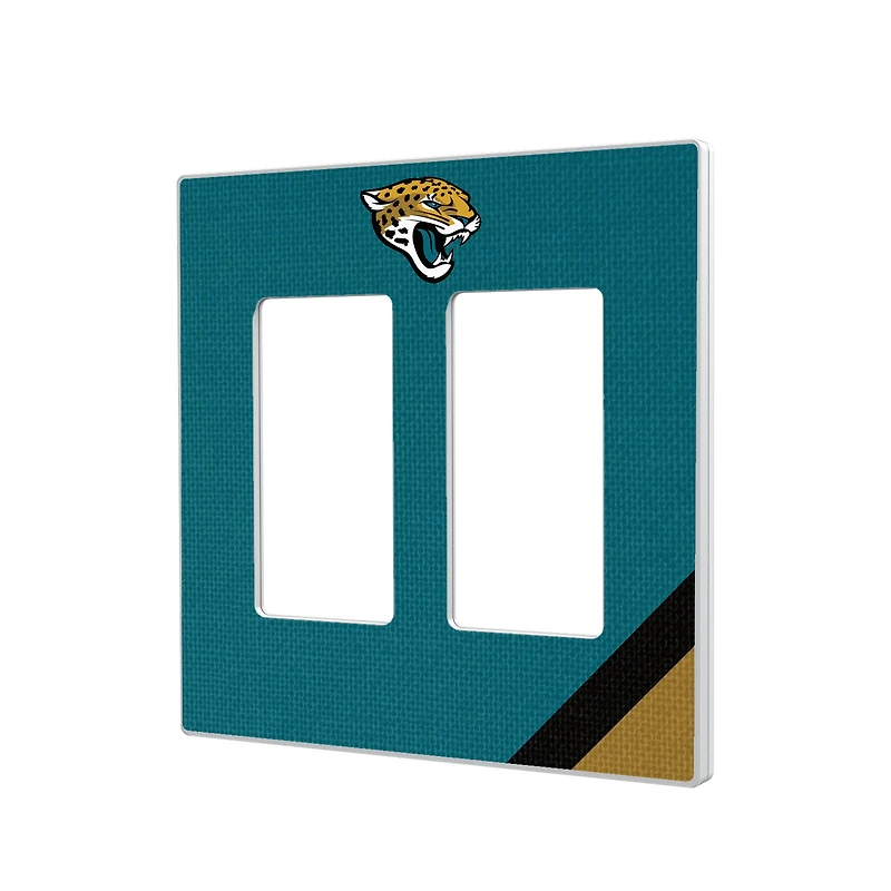 Jacksonville Jaguars Diagonal Stripe Double Rocker Light Switch Plate