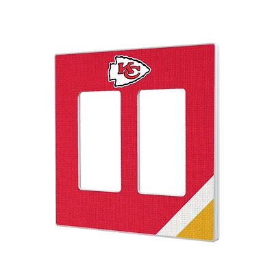Kansas City Chiefs Diagonal Stripe Double Rocker Light Switch Plate