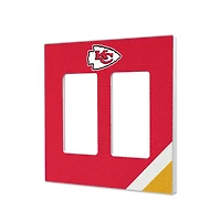 Kansas City Chiefs Diagonal Stripe Double Rocker Light Switch Plate