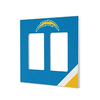 Los Angeles Chargers Diagonal Stripe Double Rocker Light Switch Plate