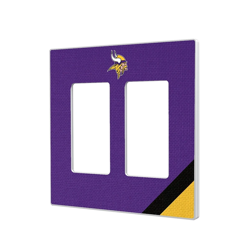 Minnesota Vikings Diagonal Stripe Double Rocker Light Switch Plate
