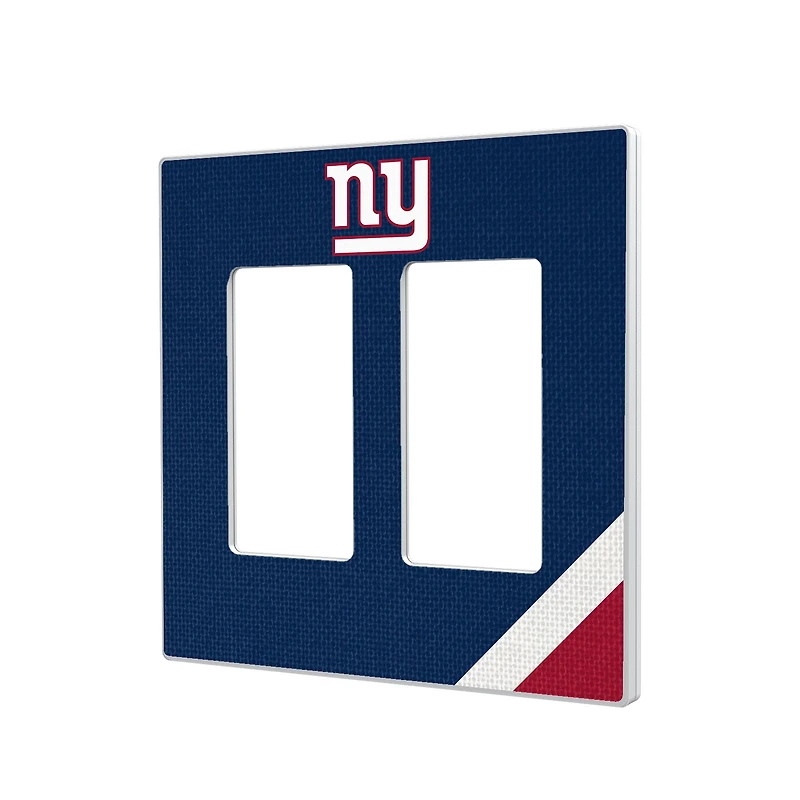 New York Giants Diagonal Stripe Double Rocker Light Switch Plate