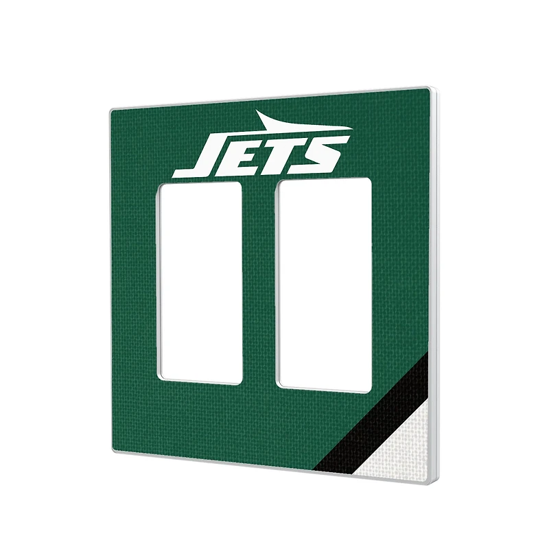 New York Jets Diagonal Stripe Double Rocker Light Switch Plate