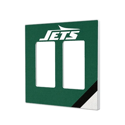 New York Jets Diagonal Stripe Double Rocker Light Switch Plate