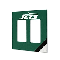 New York Jets Diagonal Stripe Double Rocker Light Switch Plate
