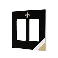 New Orleans Saints Diagonal Stripe Double Rocker Light Switch Plate