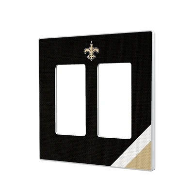 New Orleans Saints Diagonal Stripe Double Rocker Light Switch Plate
