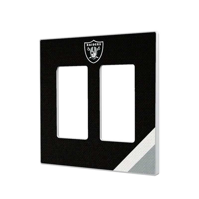 Las Vegas Raiders Diagonal Stripe Double Rocker Light Switch Plate