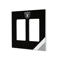 Las Vegas Raiders Diagonal Stripe Double Rocker Light Switch Plate