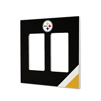 Pittsburgh Steelers Diagonal Stripe Double Rocker Light Switch Plate
