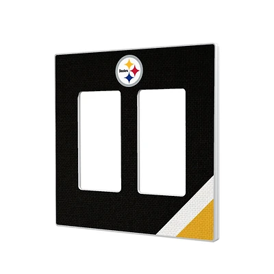 Pittsburgh Steelers Diagonal Stripe Double Rocker Light Switch Plate