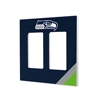 Seattle Seahawks Diagonal Stripe Double Rocker Light Switch Plate