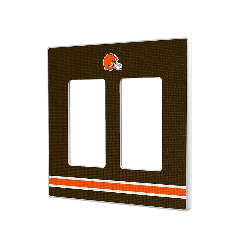Cleveland Browns Stripe Double Rocker Light Switch Plate