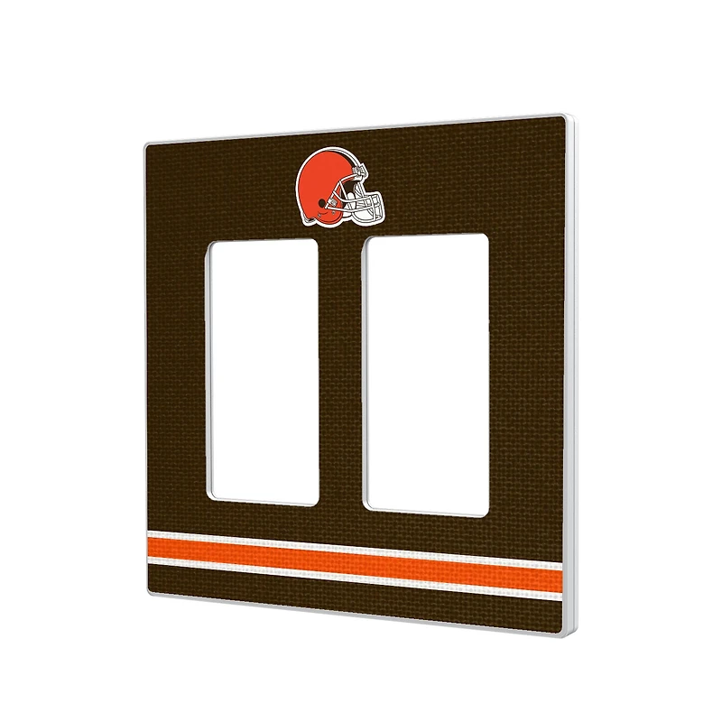 Cleveland Browns Stripe Double Rocker Light Switch Plate