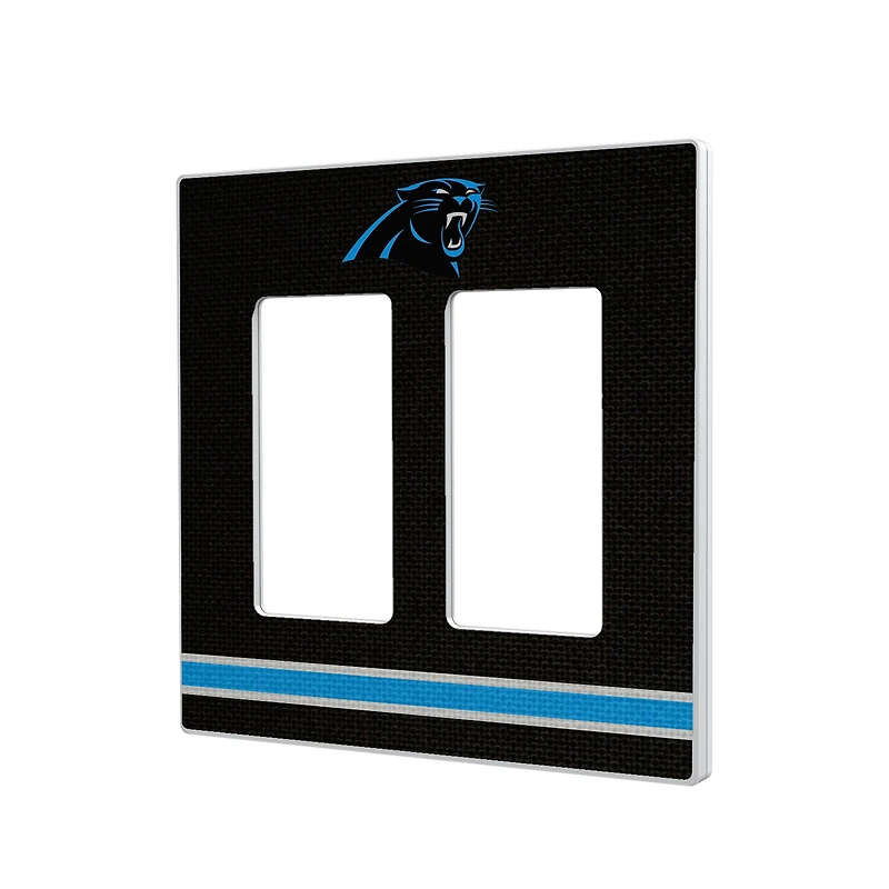 Carolina Panthers Stripe Double Rocker Light Switch Plate