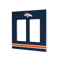Denver Broncos Stripe Double Rocker Light Switch Plate