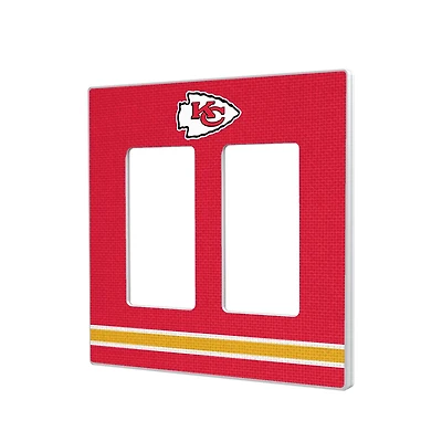 Kansas City Chiefs Stripe Double Rocker Light Switch Plate