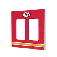 Kansas City Chiefs Stripe Double Rocker Light Switch Plate
