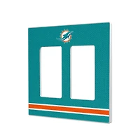Miami Dolphins Stripe Double Rocker Light Switch Plate