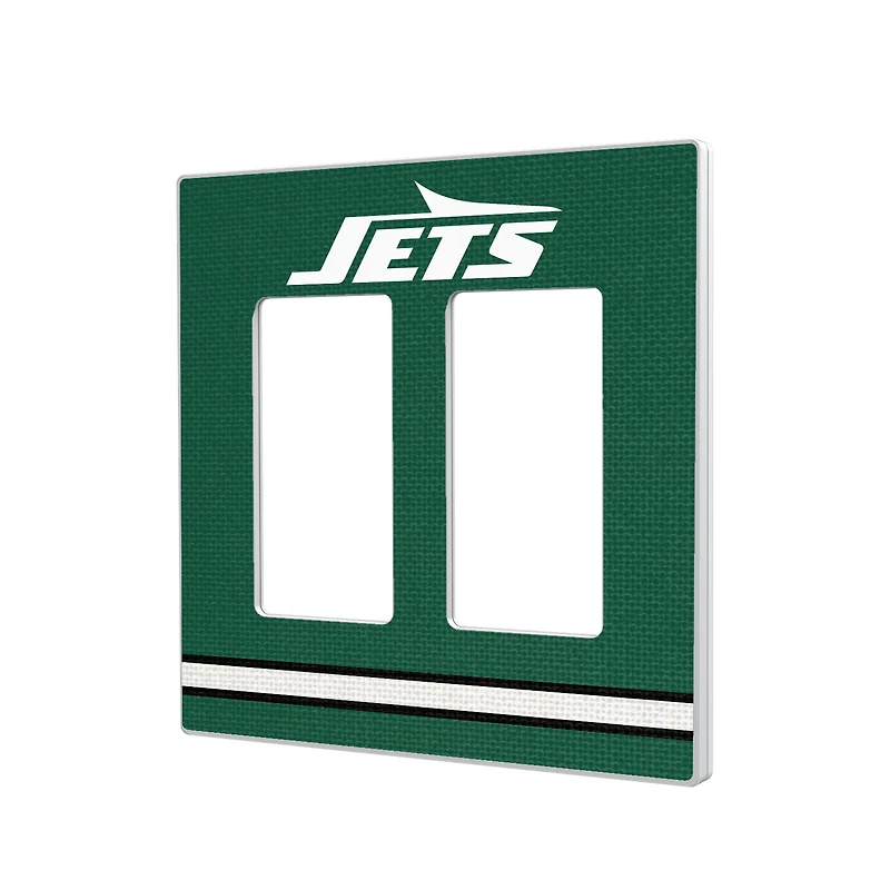 New York Jets Stripe Double Rocker Light Switch Plate