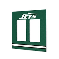 New York Jets Stripe Double Rocker Light Switch Plate