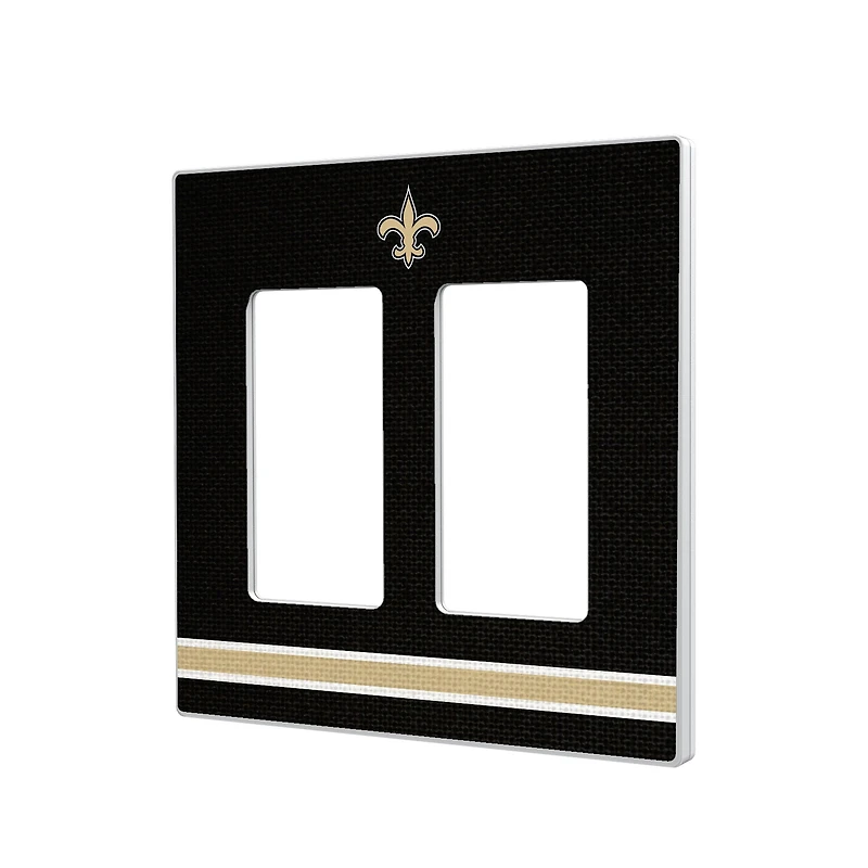 New Orleans Saints Stripe Double Rocker Light Switch Plate