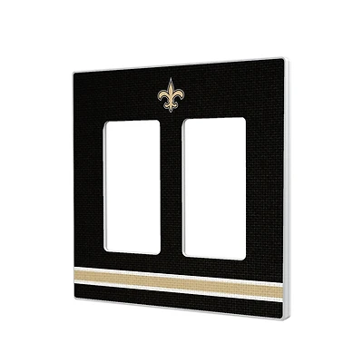 New Orleans Saints Stripe Double Rocker Light Switch Plate