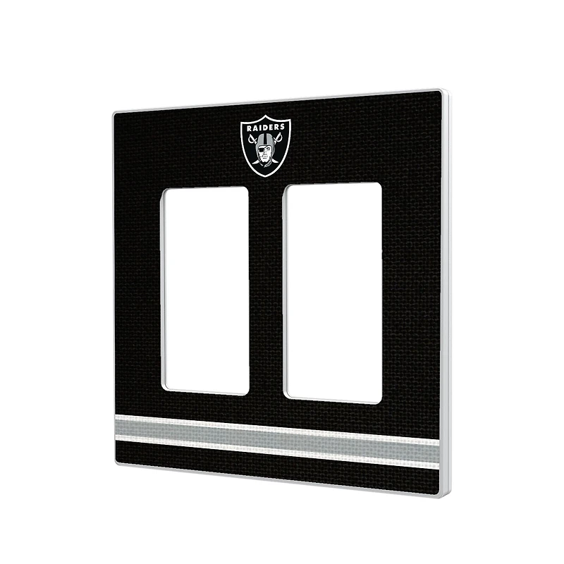 Las Vegas Raiders Stripe Double Rocker Light Switch Plate
