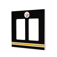 Pittsburgh Steelers Stripe Double Rocker Light Switch Plate