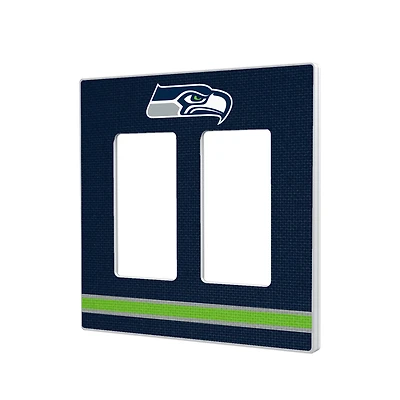 Seattle Seahawks Stripe Double Rocker Light Switch Plate