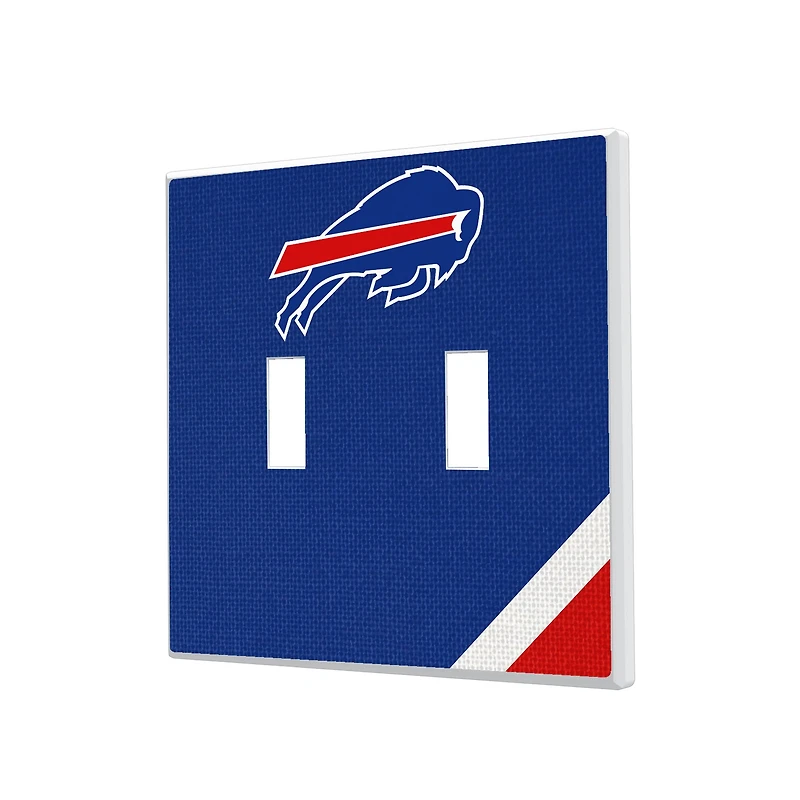 Buffalo Bills Diagonal Stripe Double Toggle Light Switch Plate