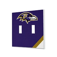 Baltimore Ravens Diagonal Stripe Double Toggle Light Switch Plate