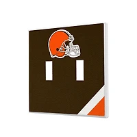 Cleveland Browns Diagonal Stripe Double Toggle Light Switch Plate