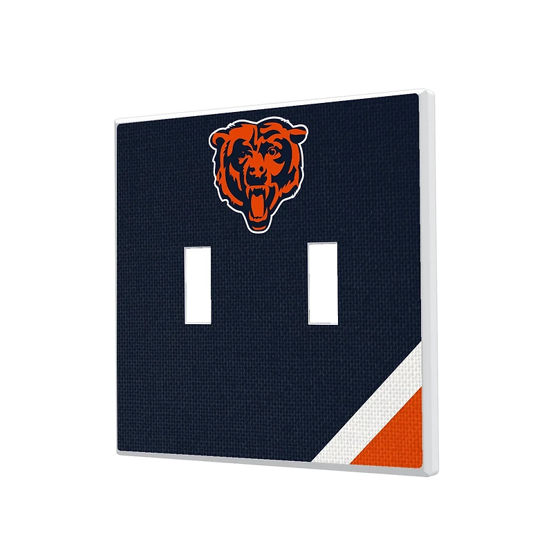 Chicago Bears Diagonal Stripe Double Toggle Light Switch Plate