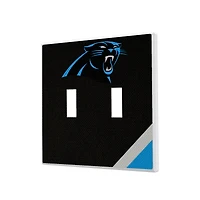 Carolina Panthers Diagonal Stripe Double Toggle Light Switch Plate